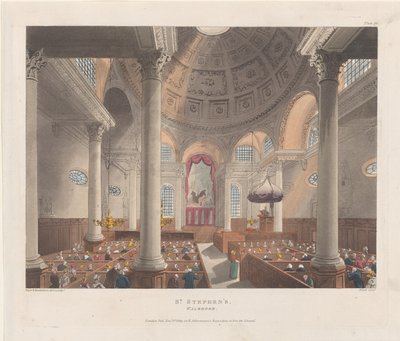 San Esteban Walbrook, 1 de noviembre de 1809 de Thomas Rowlandson, Augustus Charles Pugin, J. Bluck