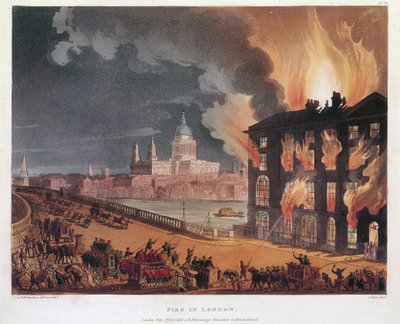 Incendio en Londres, 1791 de Thomas Rowlandson, Augustus Charles Pugin