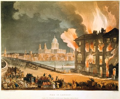 Incendio en Londres, 1808 de Thomas Rowlandson, Augustus Charles Pugin
