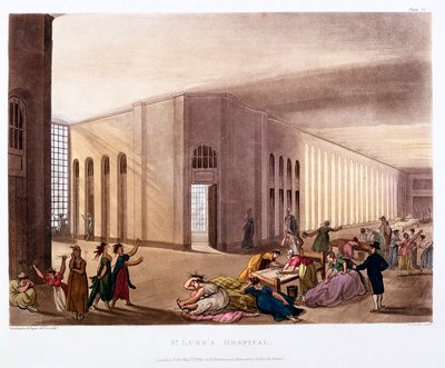 Hospital de San Lucas, Old Street, Londres, 1808-1811 de Thomas Rowlandson, Augustus Charles Pugin