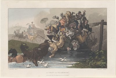 Un viaje a Scarborough, de Bocetos Poéticos de Scarborough, 1813 de Thomas Rowlandson, Joseph Constantine Stadler, J. Bluck