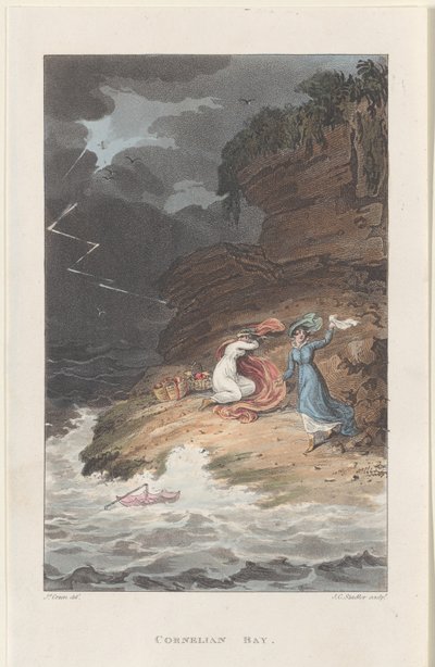 Cornelian Bay, de Bocetos Poéticos de Scarborough, 1813 de Thomas Rowlandson, Joseph Constantine Stadler, J. Bluck