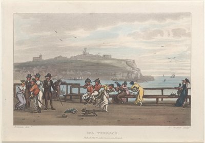 Terraza del spa, de Bocetos Poéticos de Scarborough de Thomas Rowlandson, Joseph Constantine Stadler, J. Bluck