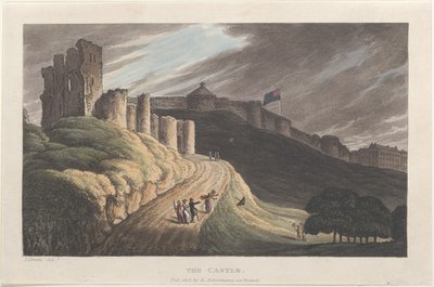 El castillo, de Bocetos Poéticos de Scarborough, 1813 de Thomas Rowlandson, Joseph Constantine Stadler, J. Bluck