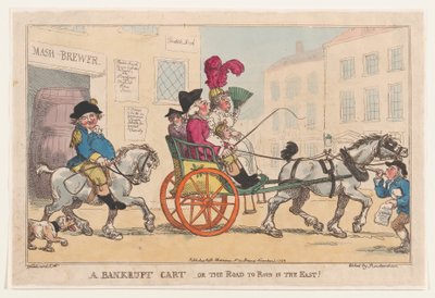 Carro de un Quebrado, o El Camino a la Ruina en el Este!, noviembre 5, 1799 de Thomas Rowlandson