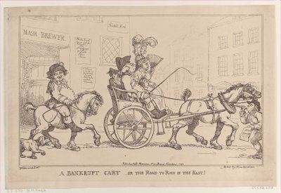 Un carro en bancarrota, o el camino a la ruina en el Este, 5 de noviembre de 1799 de Thomas Rowlandson