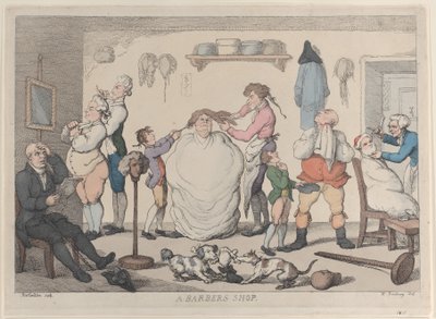Una barbería, 1811 de Thomas Rowlandson