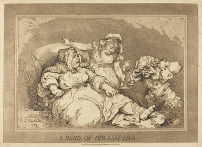 Una alcahueta en sus últimas piernas de Thomas Rowlandson