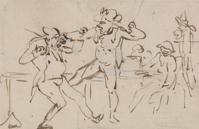 Se ha detectado a un «Black Leg» repartiendo cartas a escondidas (un estudio) de Thomas Rowlandson