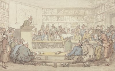Una subasta de libros de Thomas Rowlandson