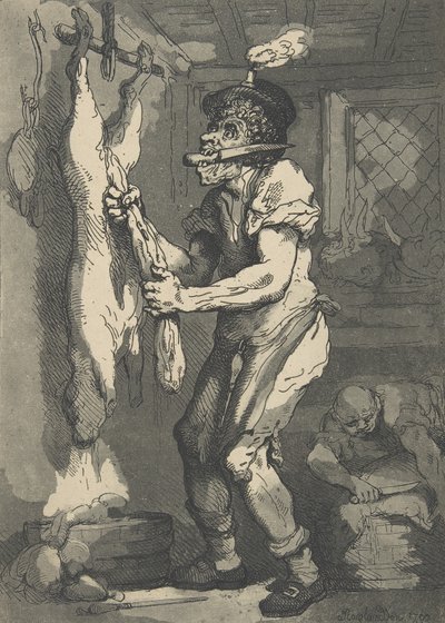 Un carnicero, 1 de enero de 1790 de Thomas Rowlandson