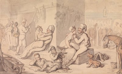 Un cuartel de caballería de Thomas Rowlandson