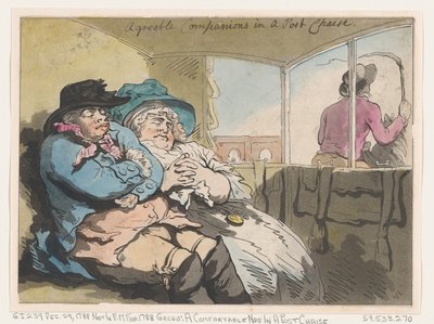 Una siesta cómoda en un coche de posta de Thomas Rowlandson