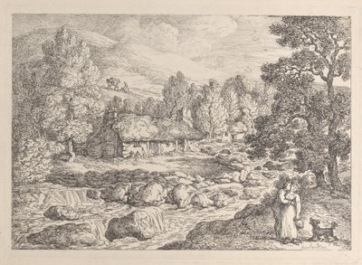 Una cascada de Cornualles, de «Paisajes de Cornualles» de Thomas Rowlandson