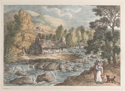 Una cascada en Cornualles, de Vistas en Cornualles, 1812 de Thomas Rowlandson