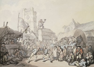Una lucha de lucha libre de Cornualles de Thomas Rowlandson