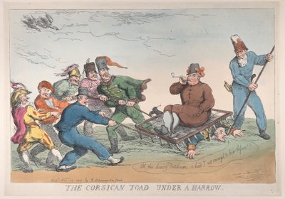 Un sapo corso bajo un rastrillo, 27 de noviembre de 1813 de Thomas Rowlandson