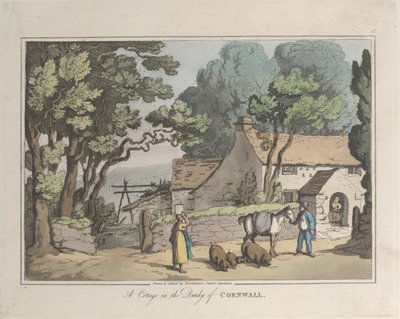 Una cabaña en el ducado de Cornualles, de Bocetos de la naturaleza de Thomas Rowlandson