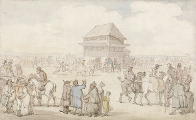 Una reunión de carreras abarrotada, c.1805-10 de Thomas Rowlandson