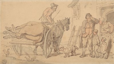 Un Caballo Muerto en un Carro de Desollador de Thomas Rowlandson