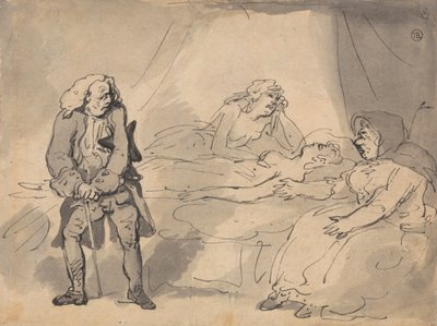 Una escena de lecho de muerte de Thomas Rowlandson