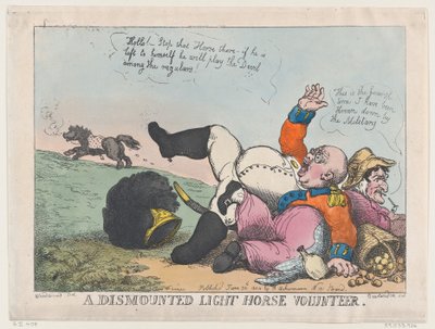 Un voluntario de caballería desmontado, 30 de junio de 1804 de Thomas Rowlandson