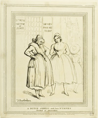 Una Abadesa Holandesa y Sus Ninfas Dibujadas en Ámsterdam de Thomas Rowlandson