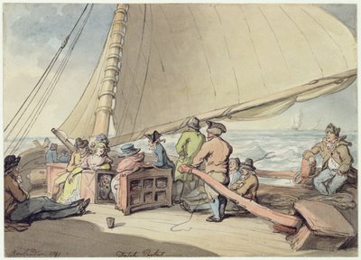 Un paquete holandés en una brisa creciente de Thomas Rowlandson