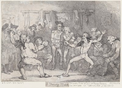 Un combate de esgrima de Thomas Rowlandson
