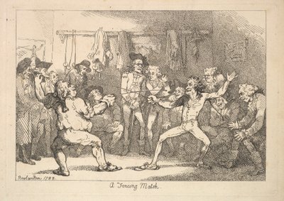 Un combate de esgrima de Thomas Rowlandson