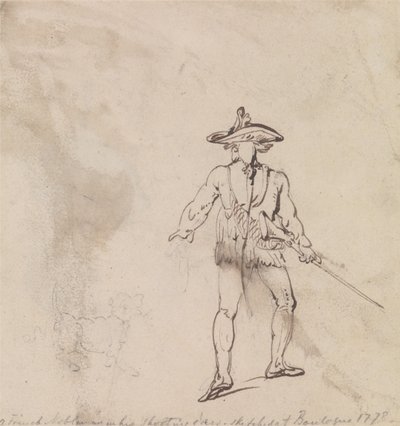 Un noble francés de caza de Thomas Rowlandson