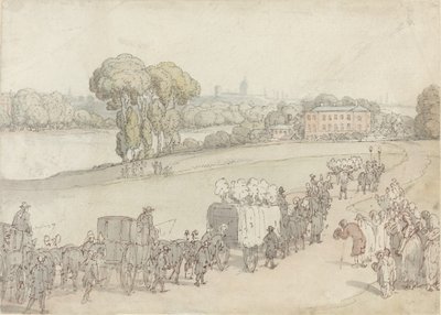 Una procesión fúnebre de Thomas Rowlandson