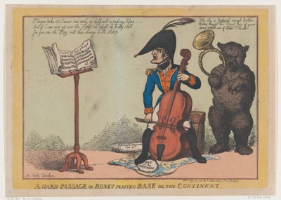 Un paso difícil, o Boney jugando base en el continente, 24 de septiembre de 1808 de Thomas Rowlandson