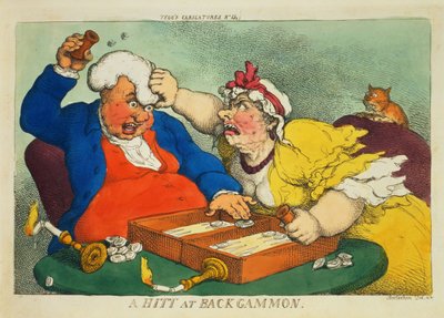 Un golpe en el backgammon de Thomas Rowlandson