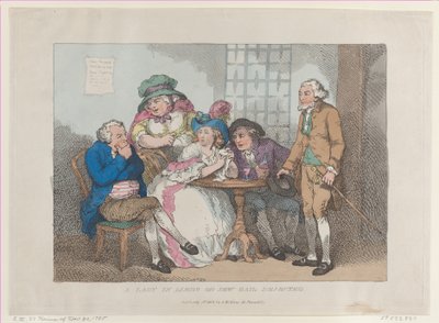 Una dama en el limbo, o fianza judía rechazada, [30 de noviembre de 1785], reeditado el 1 de julio de 1802 de Thomas Rowlandson