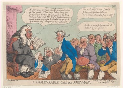 Un caso lamentable de un jurado, 10 de marzo de 1815 de Thomas Rowlandson