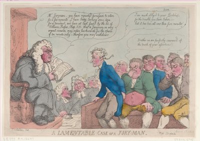 Un caso lamentable de un jurado, 10 de marzo de 1815 de Thomas Rowlandson