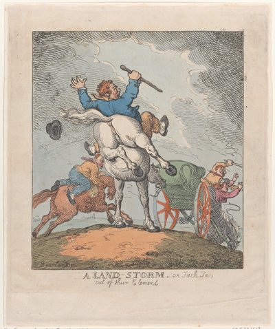 Tormenta terrestre, o Jack Tars fuera de su elemento, 1790-1815 de Thomas Rowlandson