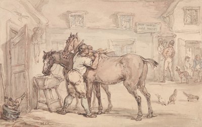 Una caballeriza de Thomas Rowlandson