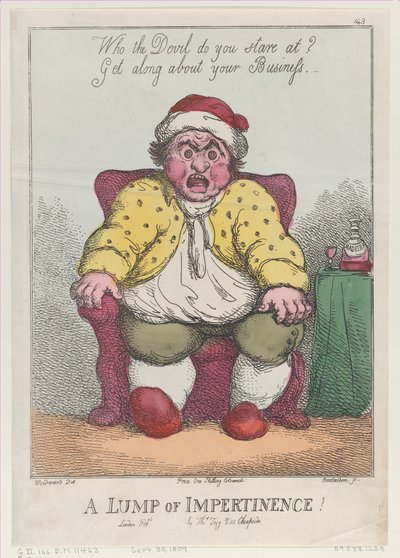 ¡Un pedazo de impertinencia!, [30 de septiembre de 1809] reimpresión de Thomas Rowlandson