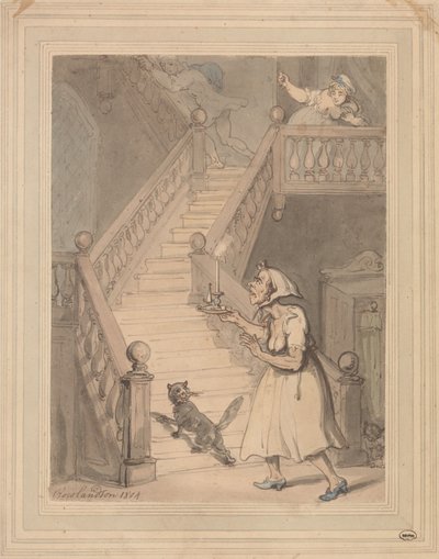 Una tía soltera que huele a fuego de Thomas Rowlandson