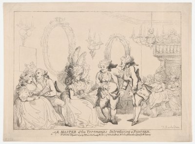 Un maestro de ceremonias que presenta a un colaborador de Thomas Rowlandson
