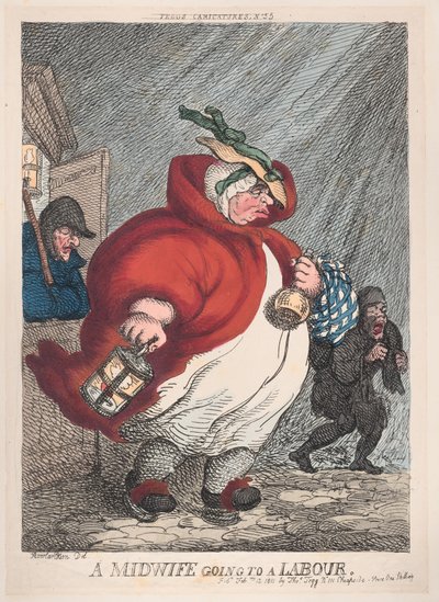 Una partera yendo a un parto, 12 de febrero de 1811 de Thomas Rowlandson