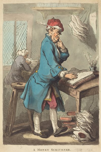 Un escribano de dinero de Thomas Rowlandson