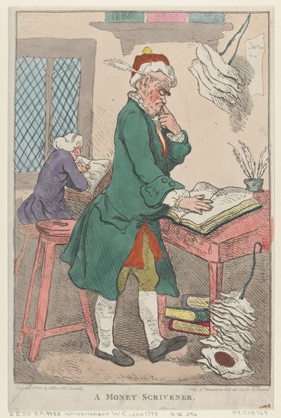 Un escribano de dinero de Thomas Rowlandson