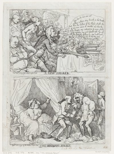 Un Nuevo Orador y La Noche de Bodas, 7 de febrero de 1789 de Thomas Rowlandson