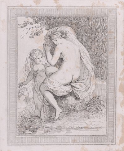 Una ninfa secándose, 1790-99 de Thomas Rowlandson