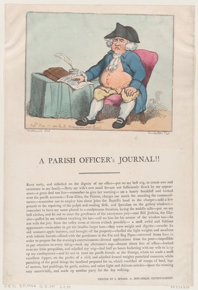 Diario de un oficial parroquial de Thomas Rowlandson