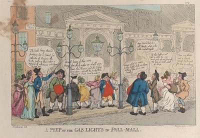 Una mirada a las luces de gas en Pall-Mall de Thomas Rowlandson