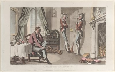 Un Prisionero en Aviñón, del Diario de Viajes Sentimentales en las Provincias del Sur de F..., 1820 de Thomas Rowlandson